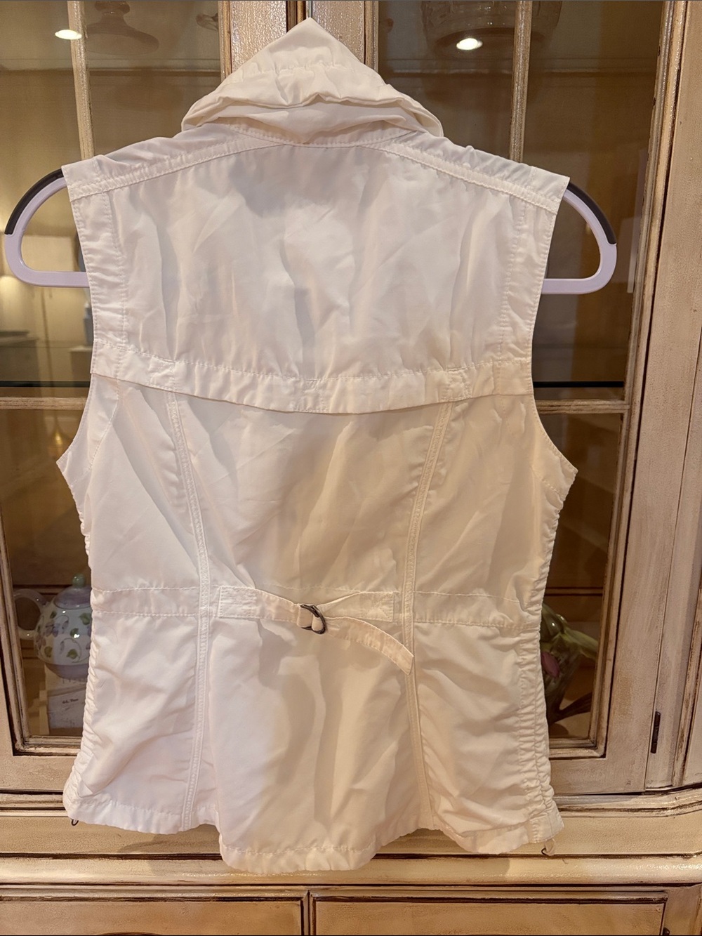 Eddie Bauer White Utility Vest with High Collar - Picture 4 of 11